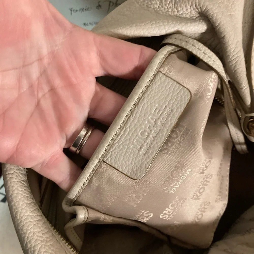 MICHAEL KORS HOBO LEATHER SHOULDERBAG TOTE Satchel MK SIGNATURE